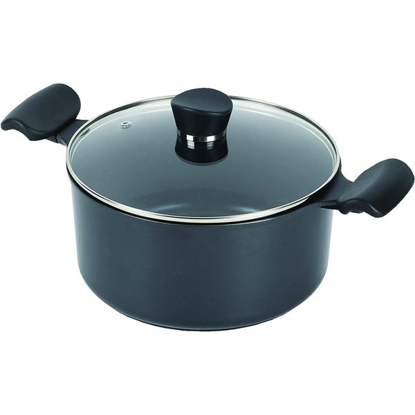 パール金属 Castie ダイヤモンドコート IH対応ガラス蓋付両手鍋 22cm HB-6000