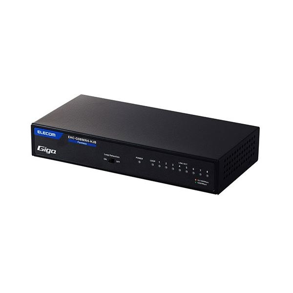 エレコム Giga対応8ポートスイッチ(金属筐体/電源内蔵) メタル(ブラック) EHC-G08MN4-HJB
