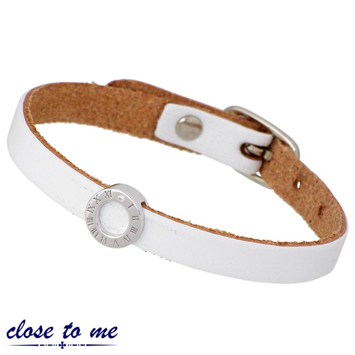 クロストゥーミー close to me サークル シルバー ブレスレット レザー CZ