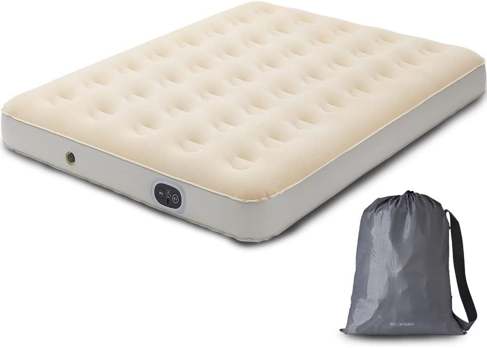 電動エアーベッド 簡易ベッド ダブル ベロア調 30秒ですぐ膨らむ 付き 厚み25cm極厚ボリューム 収納袋付き 軽量約4.5kg 耐荷重約150kg 幅140×奥行190×高さ25 ワンタッチで簡単 7,855円