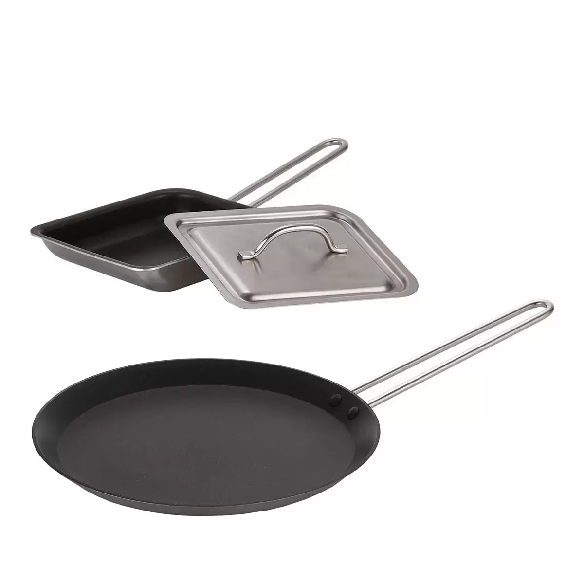 STS304 ノンスティック IH インダクション パンケーキパン ダンプリングパン セット 3P