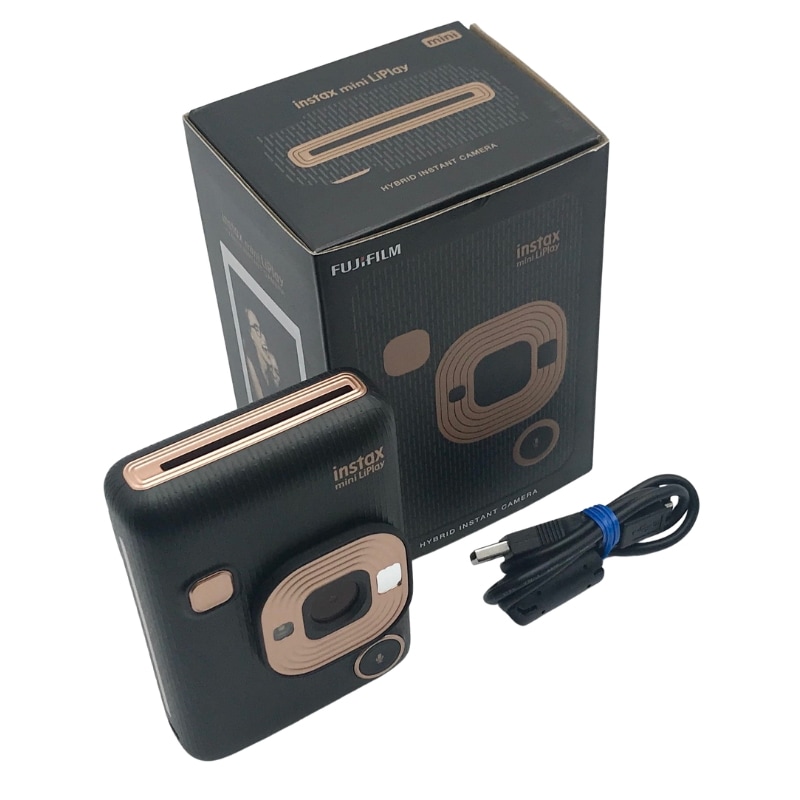 【中古 動作確認済】 富士フイルム チェキ インスタントカメラ/スマホプリンター instax mini LiPlay エレガントブラック
