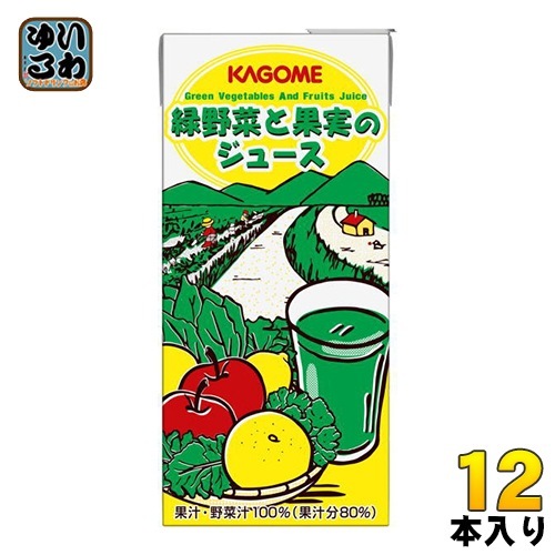 カゴメ 緑野菜と果実のジュース ホテルレストラン用 1L 紙パック 12本 (6本入×2 まとめ買い) 野菜ジュース