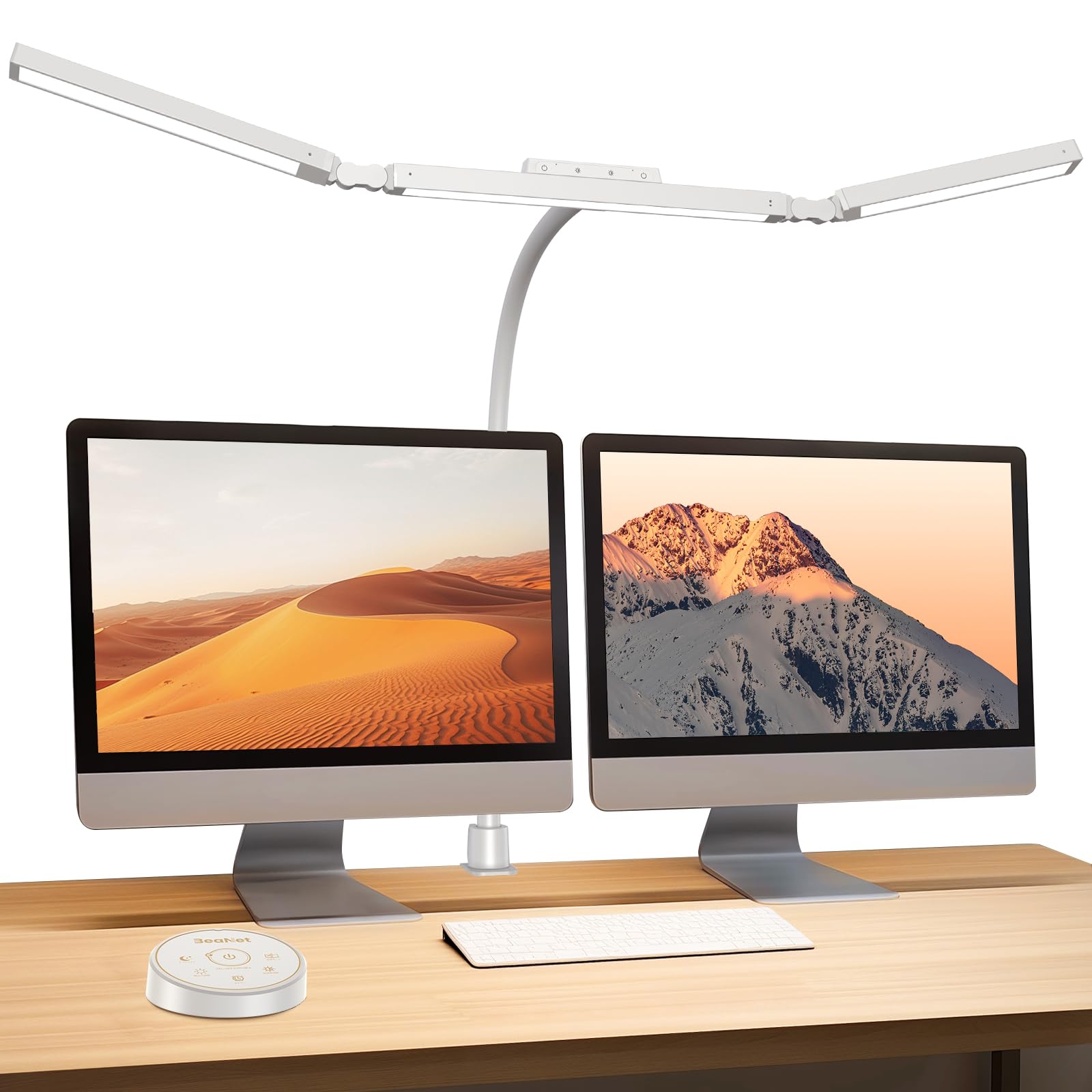 LED 幅98cm 「無線リモコン・3光源Max版・環境補助光・独立制御・2000Lx」 クランプ 電気スタンド 多角度調節 4段階調光調色 「24W・PSE認証済」 幅広 スタンドライト 5,801円