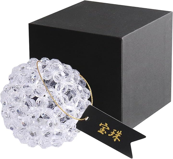 天然石 水晶 5A フラーレン 10mm 神聖幾何学 バッキーボール パワーストーン 63mm 120個 天然石鑑定士監修 昇り龍 巾着セット 大サイズ(クリア, 大)