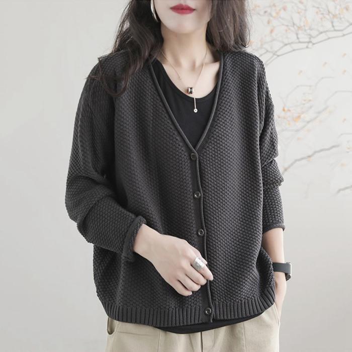 カーディガン 秋 レディース ニットカーディガ 長袖 トップス 羽織り 上着 ニット アウター シンプル カジュアル 通勤 日常 大人