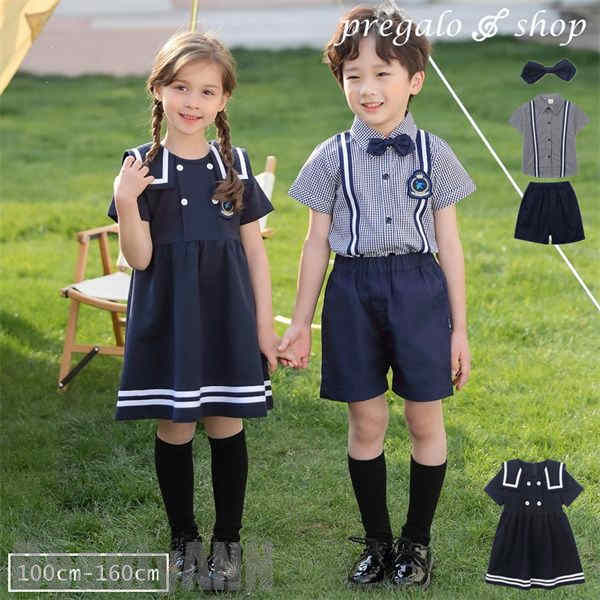 新生活 ワンピース セーラー 男の子 女の子 子供 ジュニア キッズ フォーマル 子供服 入園式 100cm-160cm 結婚式 上下セット スーツ フォーマルスーツ おしゃれ 卒業式 蝶ネクタイ付き