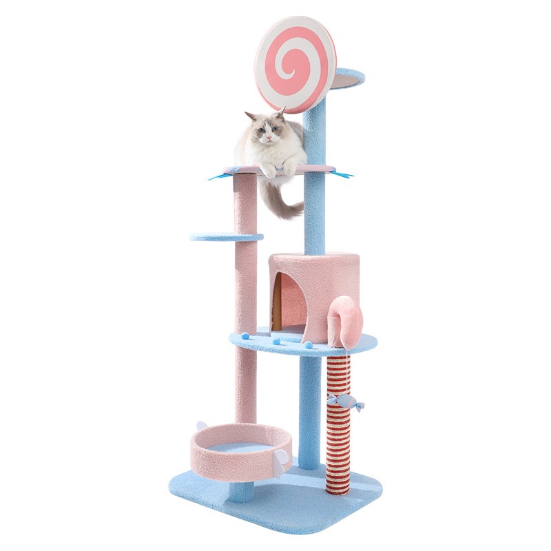 キャットタワー 猫の木 キャットツリー 猫用 安定 爪とぎ 縄 登り棒 紐 据え置き型 階段型 おしゃれ インテリア 家具 輸入
