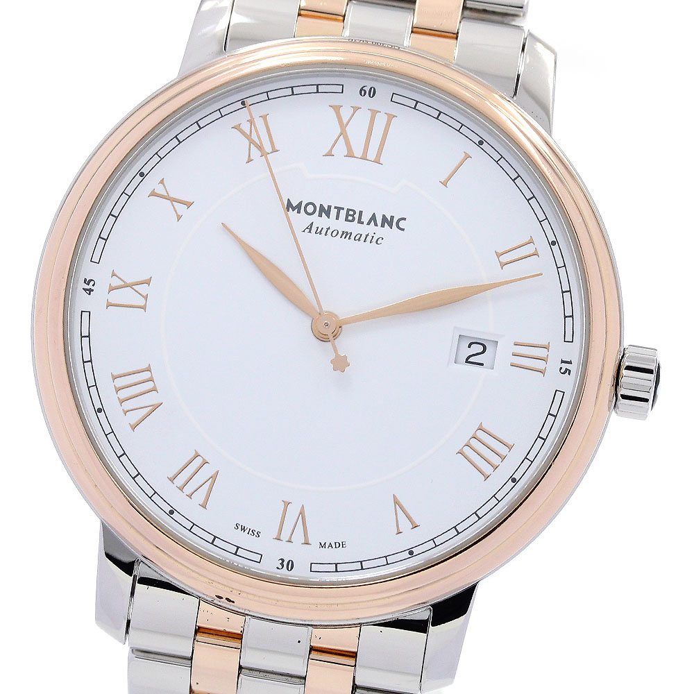 モンブラン MONTBLANC MB114337 トラディション デイト 自動巻き メンズ 箱・保証書付き_843512【中古】