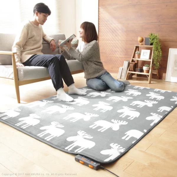ホットカーペット カバー 2点セット 1.5畳用 1畳半 185x130cm 長方形 ホットカーペット本体 ラグ マット シャギー 洗える 洗濯機 丸洗い おしゃれ 北欧 柄 無地