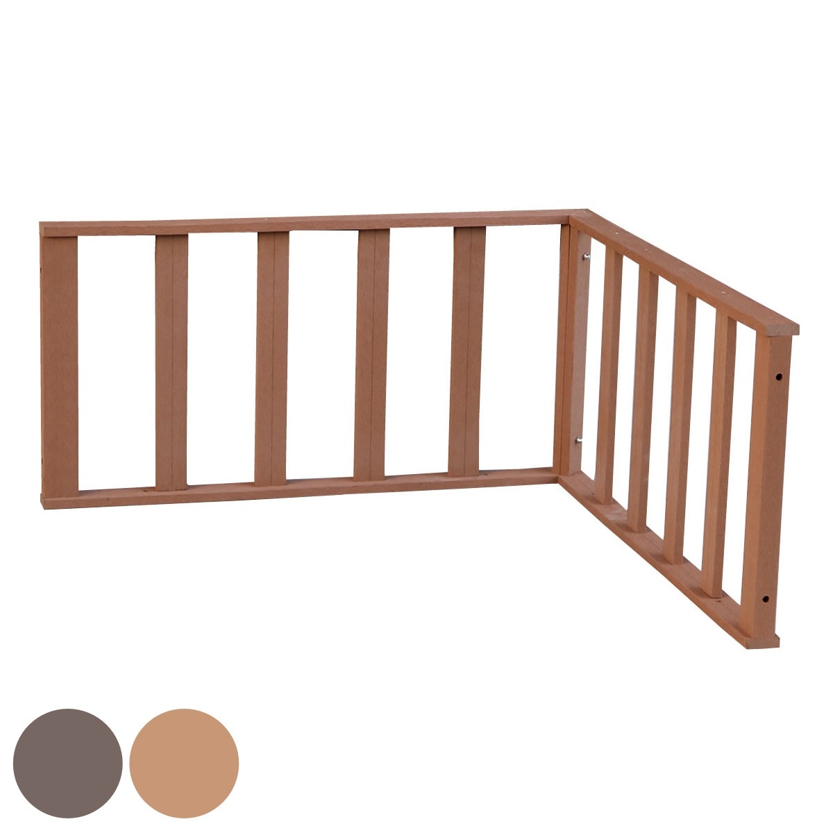 コーナーフェンス 人工木ウッドデッキ ecofeel エコフィール ガーデンデッキ 人工木デッキ 樹脂 DIY パーツ 手すり L字 ウッドパネル フェンス 掃き出し窓 連結 人工木材