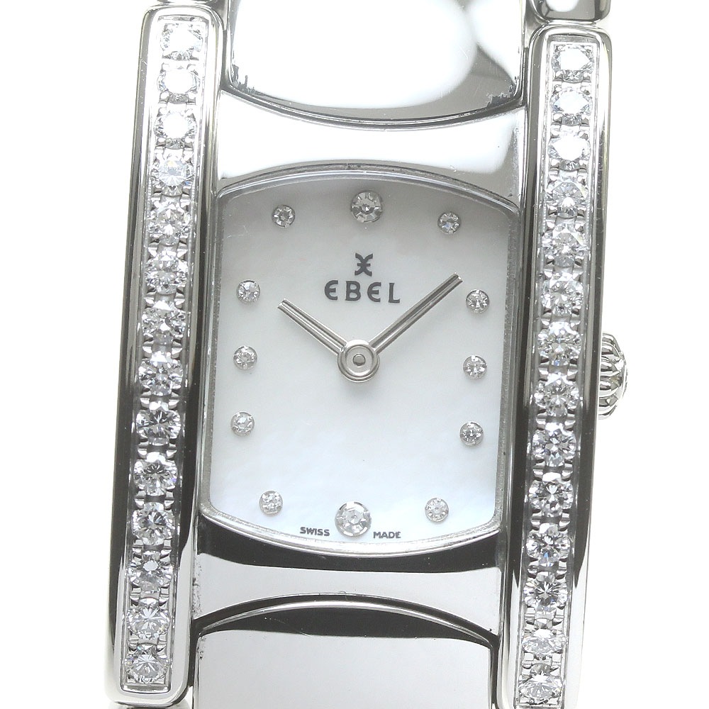 エベル EBEL E9057A28-10 ベルーガ カフ ダイヤベゼル クォーツ レディース _842512【中古】