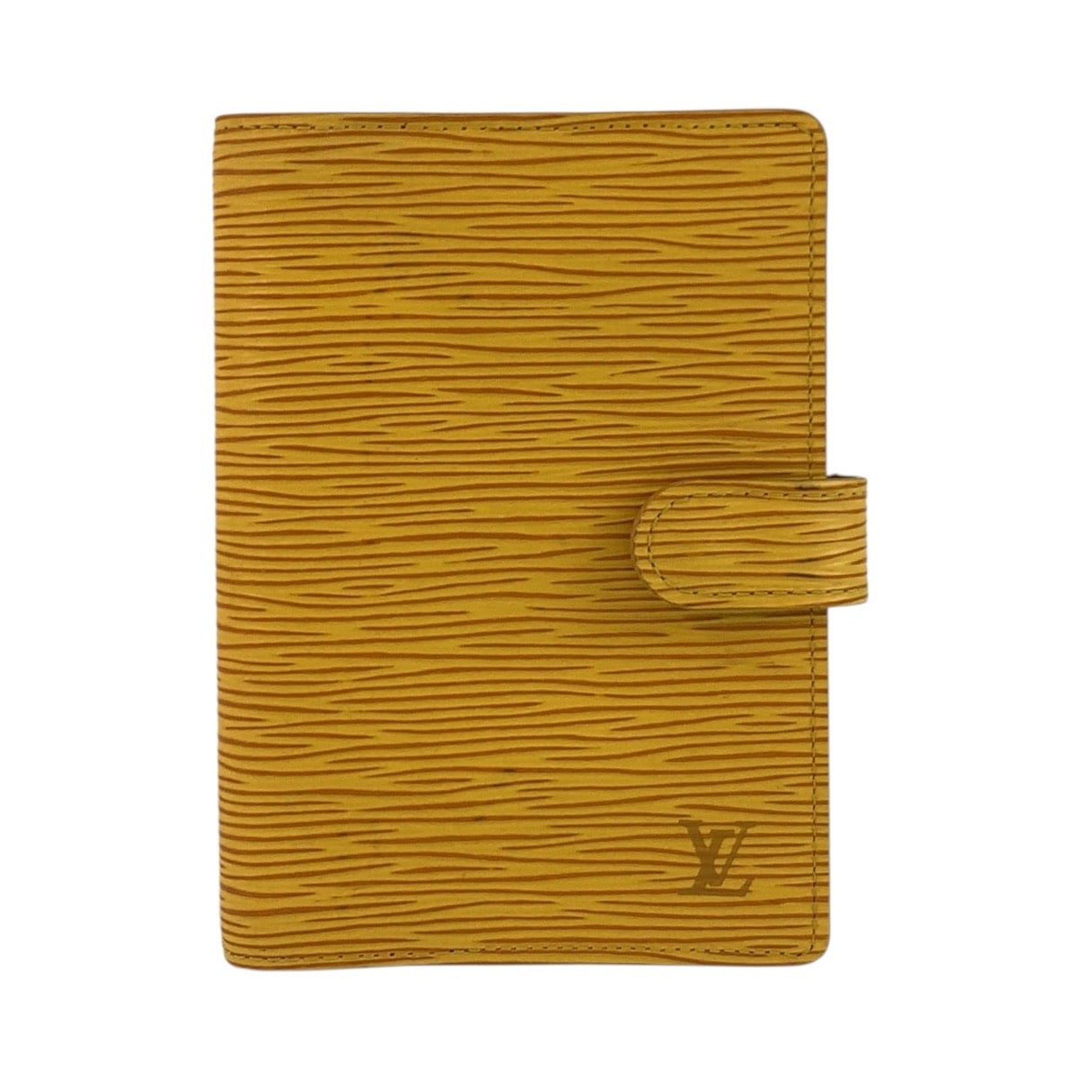 美品 エピ アジェンダPM タッシリイエロー ゴールド金具 レザー R20059 手帳カバー レディース 504373