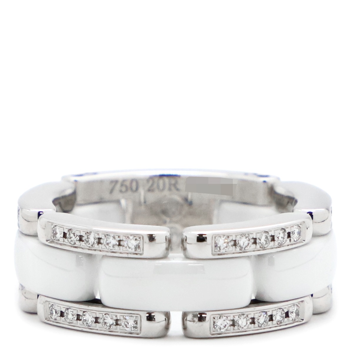 シャネル CHANEL リング 指輪 ウルトラ コレクション リング K18WG セラミック ホワイトXホワイトゴールド T50(JP10) 白セラ 18K AU750 10号 J2643【中古】