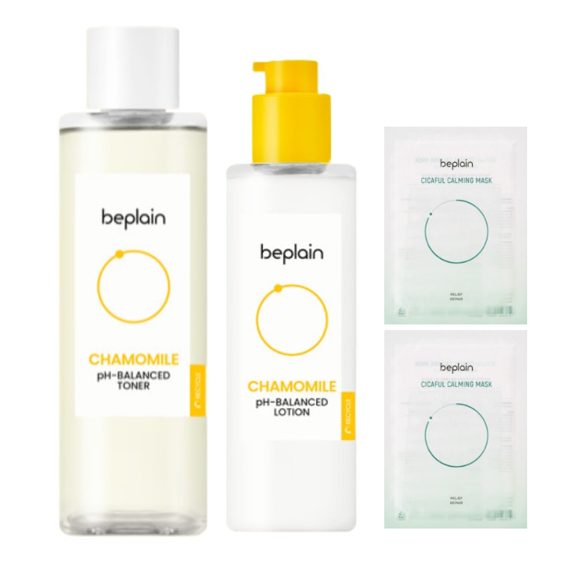 カモミールトナー200ml+ローション150ml 2種セット+シカフルカミングマスクパック2枚