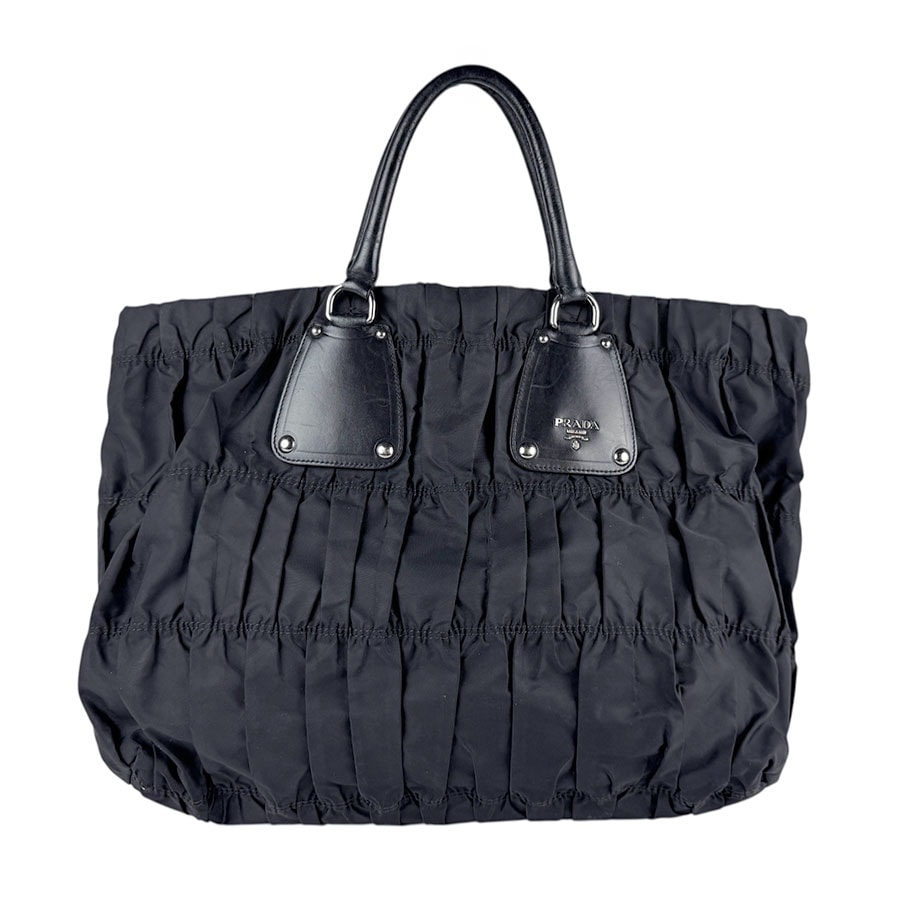 プラダ PRADA ハンドバッグ ナイロン/レザー ブラック レディース z5902