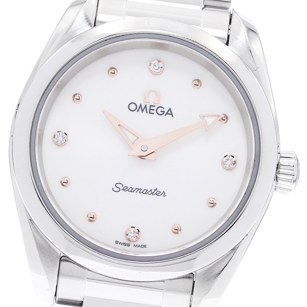 オメガ OMEGA 220.10.28.60.54.001 シーマスター アクアテラ 4Pダイヤ クォーツ レディース 良品 保証書付き_895560【中古】 157,450円