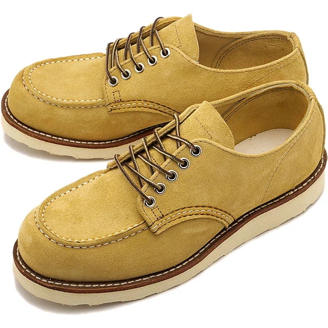 メンズ ワーク オックスフォード [8079] Dワイズ ローカットブーツ モックトゥ red wing ホーソーン・アビリーン ベージュ系