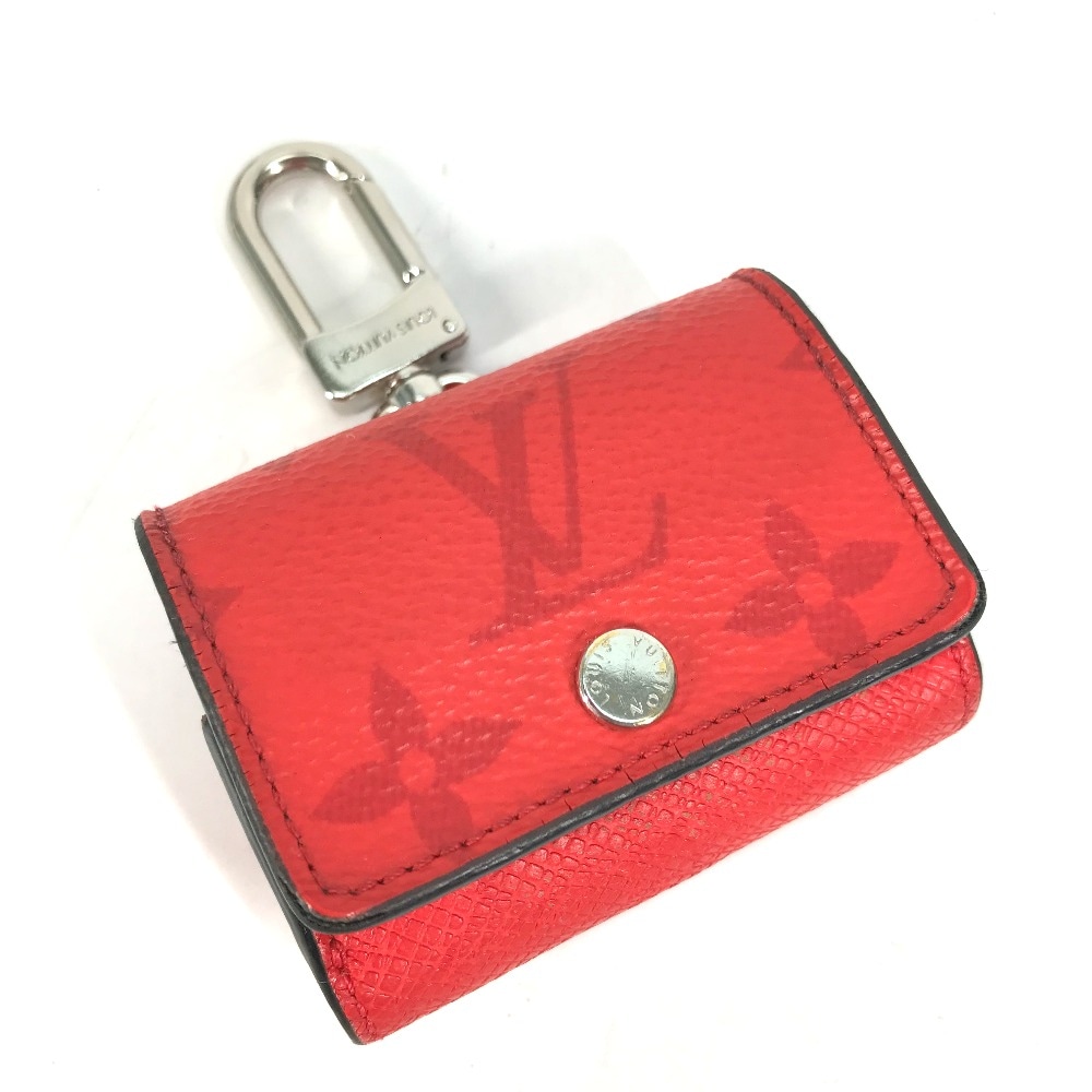 イヤフォンケース M77284 イヤホン ポーチ モノグラム airpods エアポッズ タイガレザー レッド