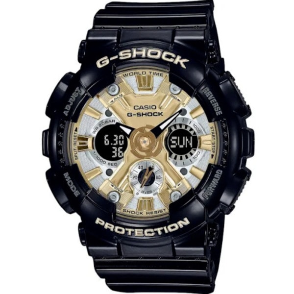 カシオG-Shock Analog/Digital Gold Dial Black Watch GMAS-120GB-1A / GMAS120GB-1A