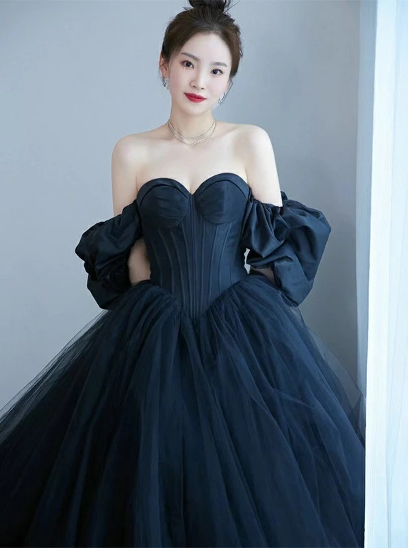 イブイングドレス 黒 ウエディングドレス 前撮り ドレス 花嫁かわいい フォトウェディング撮影 コンサート 礼服 ピアノ演奏会 ドレス 発表会ドレス パーティードレス 結婚式 二次会ドレス花嫁 ロング