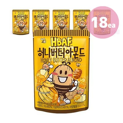 【ハニーバター味 アーモンド 40g x 18個】바프 허니버터맛 / バフ / 韓国 コンビニで人気 スナック菓子