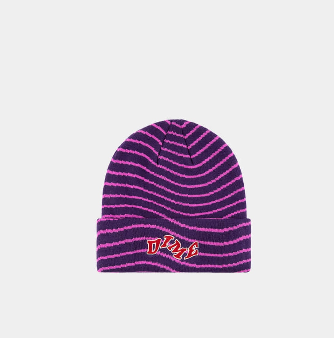 【DIME】 COLLAGE WAVE CUFF BEANIE : PURPLE