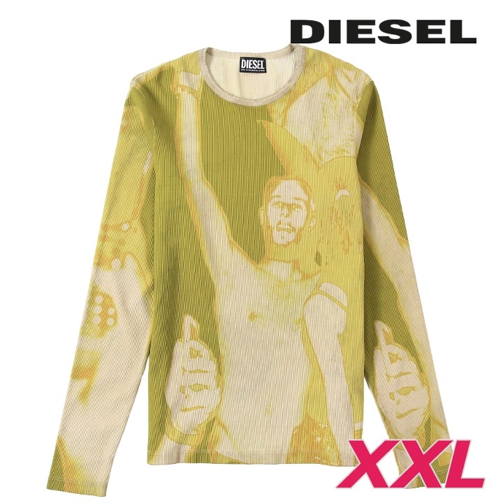 長袖Tシャツ リブカットソー メンズ T-IBBER-LS オールオーバープリント スリムフィット die-m-t-g4-197