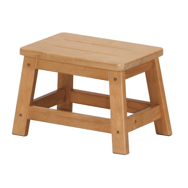 ステップチェア/脚立 1段 ブラウン 幅350奥行220高さ230mm 木製 ラバーウッド リビング ダイニング 完成品