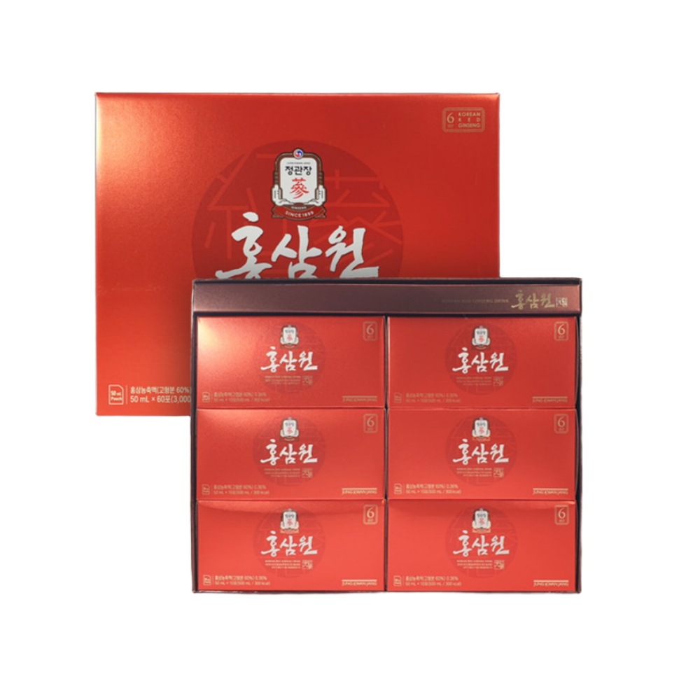 正官庄 紅蔘元 50ml × 60本 (1箱) / 韓国紅参ドリンク / 高麗人参エキス / 健康飲料