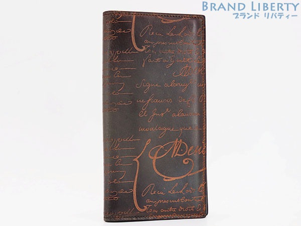 激レア美品ベルルッティカリグラフィサンタルネオスクリットレザー二つ折り長財布ダークブラウンSANTAL_NEO-JOUR-V2