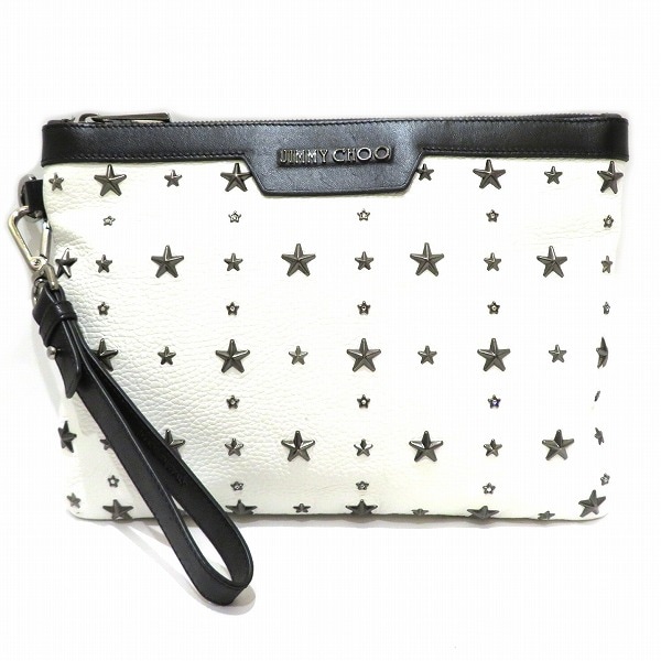 ジミーチュウ スタースタッズ ホワイト セカンドバッグ バッグ クラッチバッグ 【中古】