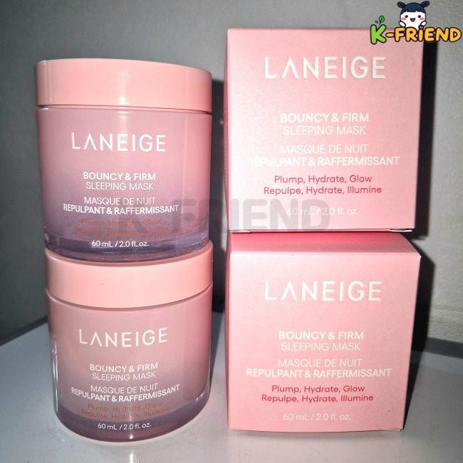 [1+1]バウンシーアンドファームスリーピングマスク60ml x 2個 モイスチャー ジェルマスク 透明感ケア マスク 高保湿 ジェルマスク 水分集中 マスク ハリ感マスク 水分キープ パック