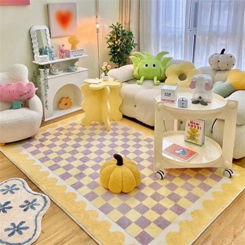 ins厚くすべり止めカーペット かわいい子どもラグマット 耐摩耗リビングカーペット
