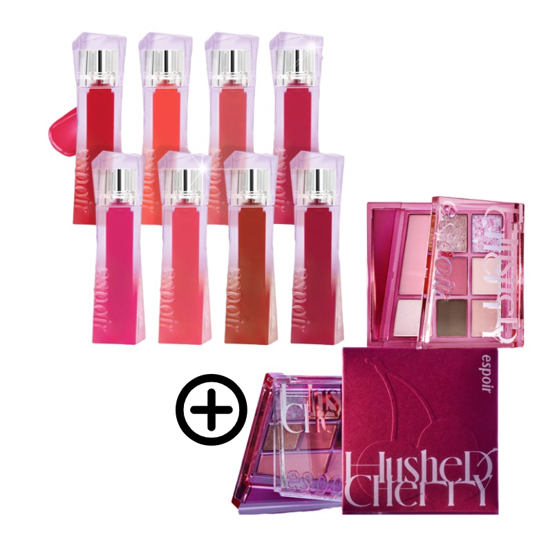 [チェリーSET] クチュールリップティントグレイズ 5.5g + リアルアイパレット オールニュー ハッシュドチェリー 4.8g