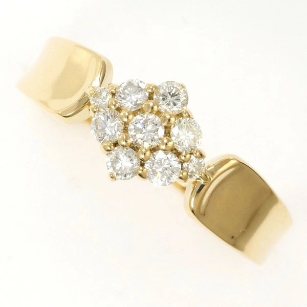 K18 18金 YG イエローゴールド リング 指輪 13号 ダイヤ ジュエリー 中古