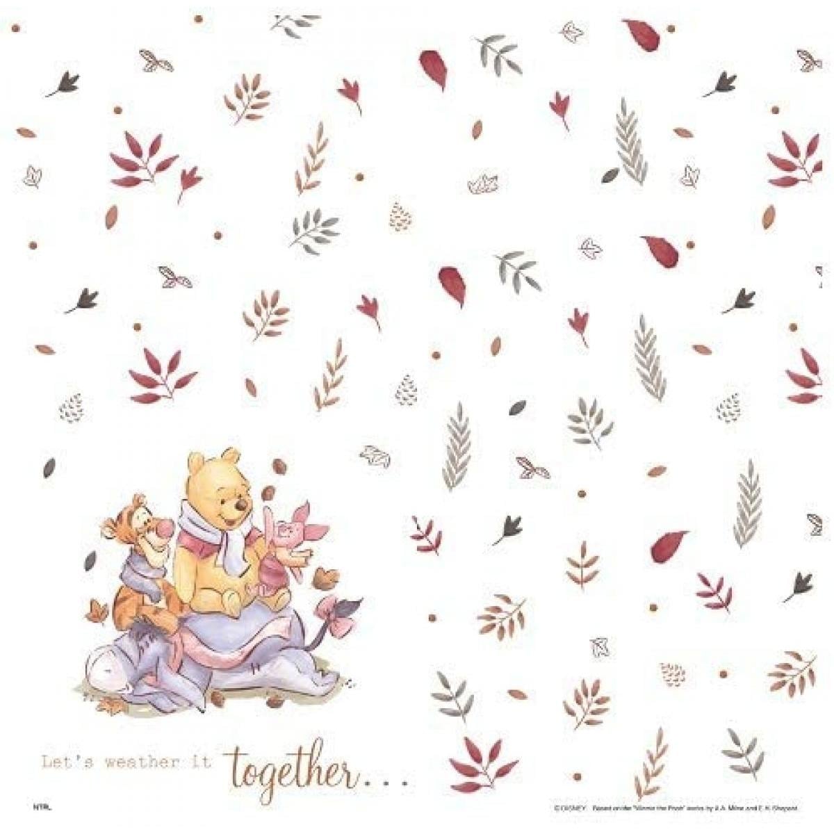 アサヒペン 障子紙 くまのプーさん オータム NTLWP-001S おしゃれ モダン リメイク 簡単 張り替え かわいい ディズニー ピグレット ティガー イーヨーcm　裏