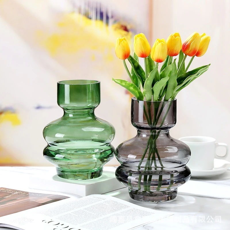 【20点セット】【送料無料】シンプルで現代的なアイデア透明ガラス花瓶小型水耕水養生け花ドライフラワーホームリビング装飾置物