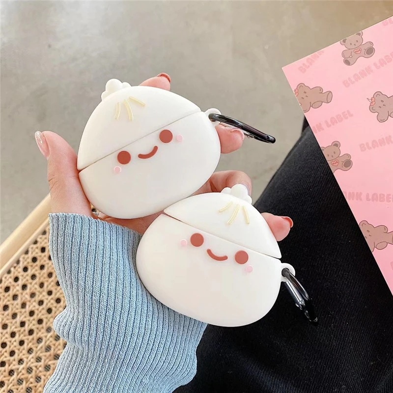 【20点セット】【送料無料】かわいいまんじゅう笑顔アップルAirPods Pro 3世代Bluetoothイヤホンカバー12転び防止保護カバー適用