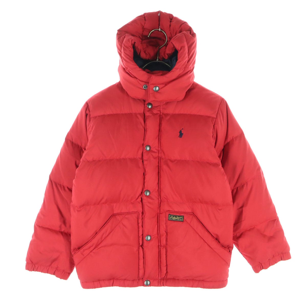 長袖 ダウンジャケット 140 レッド キッズ 古着