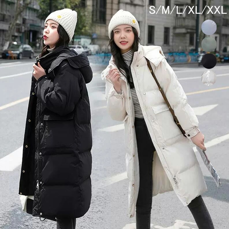ダウンコート ロングコート フード付き 大きいサイズ カジュアルコート 中綿コート レディース 防風 冬アウター 防寒コート 防寒着 韓国風 可愛い 厚手 中綿ジャケット 黒 ダウンジャケット 冬用