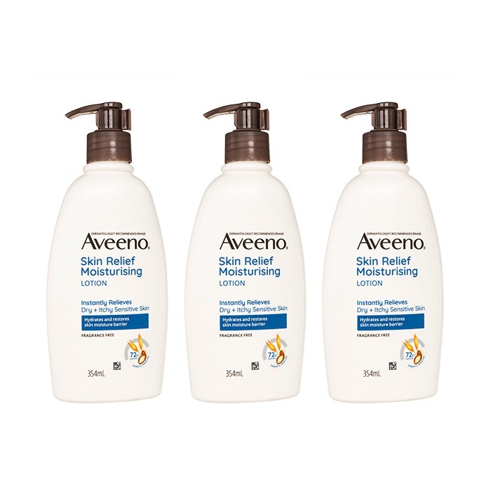 アビーノ スキンリリーフモイスチャライジングローション 3本 354ml Aveeno ボディローション 自然派 潤い 乾燥肌 敏感肌 海外発送 日時指定不可 ヤマト国際便発送