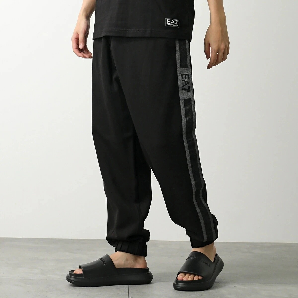 EA7 EMPORIO ARMANI エアセッテ エンポリオアルマーニ スウェットパンツ 7M000545 AF12660 メンズ イージーパンツ ロゴ UC001/BLACK