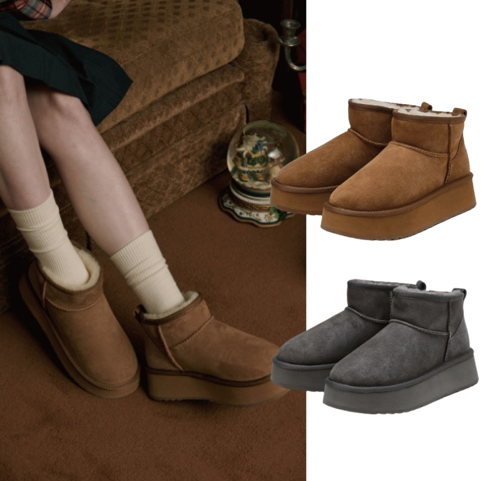 Natural Wool Ultra Mini Platform ブーツ (2 colors)