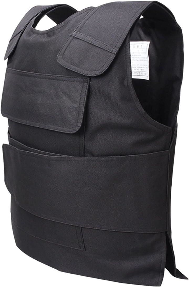 収納袋付き 前面 後面 フルカバー チョッキ DIY 大工 釣り 防犯 サバイバル フリーサイズ ベスト( ブラック)