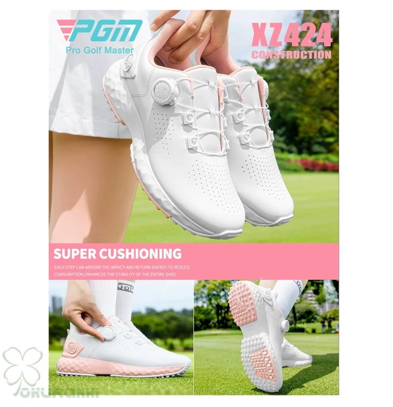 ゴルフ ゴルフシューズ 夏用 快適 通気 ダイヤル式 ソフトスパイク レディース スパイクシューズ スニーカー 靴 女子 防水 人工皮革2506gfshoe01