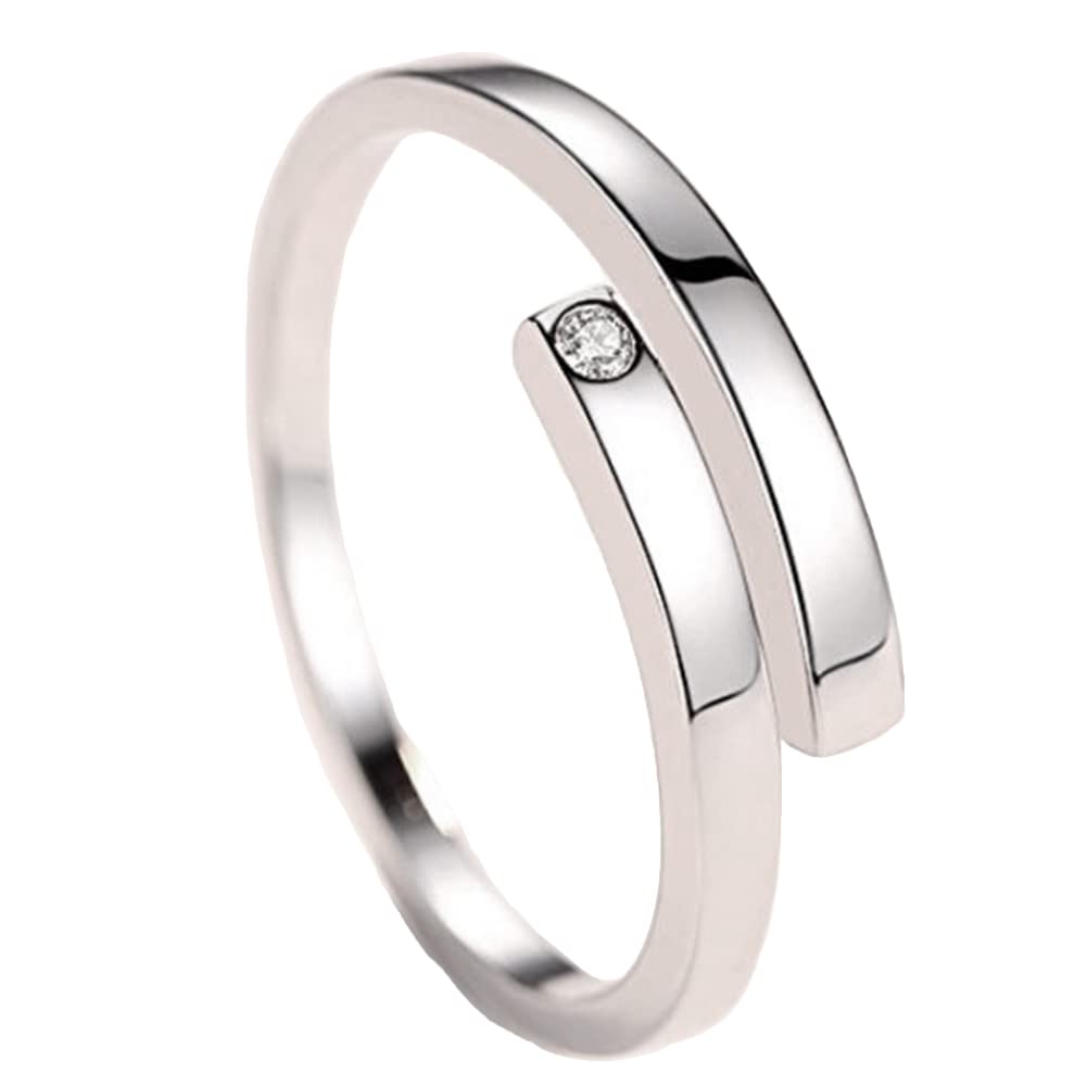 [グラムジュエリー] 指輪 フリーサイズ レディース 人気 プレゼント 女性 彼女 妻 大きいサイズ 一粒 リング シルバー925 ジルコニア プラチナ Bタイプ