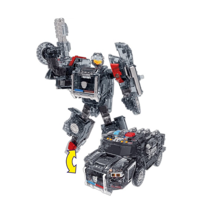 ハローカーボットクリスタルフロンポリスXペンタストームxダンディースカイエースレスキューパトカー変身ロボットのおもちゃ