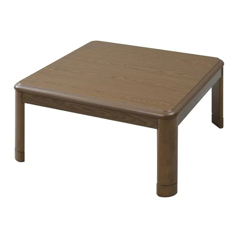 家具調 こたつ テーブル 80cm 正方形 一人暮らし (フラットヒーター) (高さ2段階調節) (リモコン付き) 天然木 継脚 ブラウン GKF-MDN802H(MB)