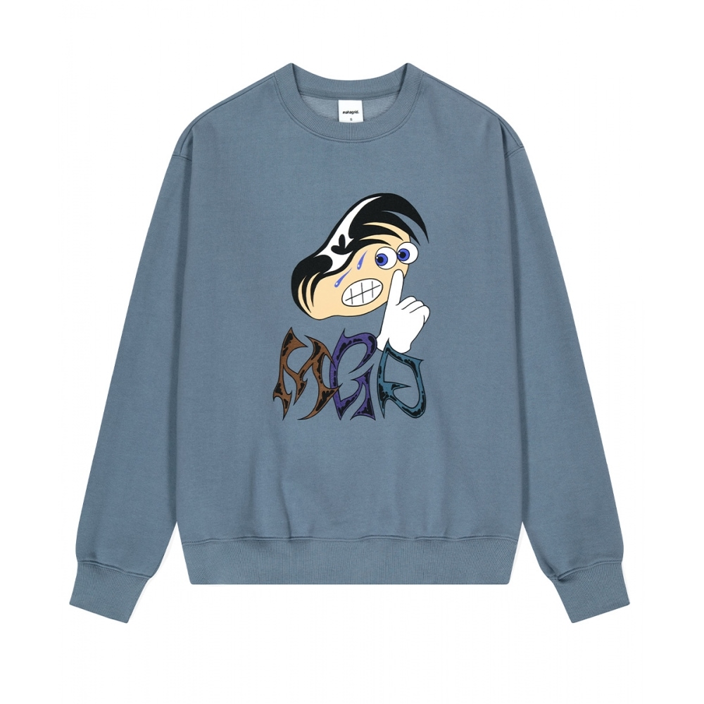 マハグリッドハッシュスウェットシャツブルー (MG2DFMM459A)